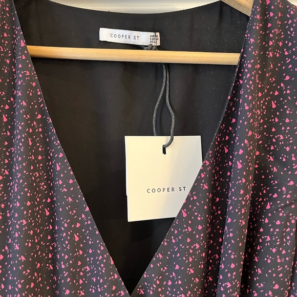 Cooper St wrap dress, small, black patterned - Picture 4 of 4
